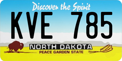 ND license plate KVE785