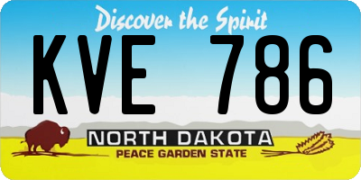 ND license plate KVE786