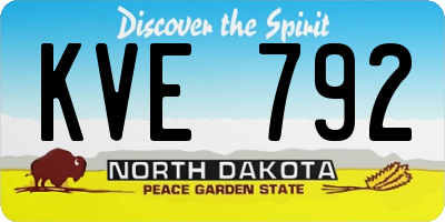 ND license plate KVE792