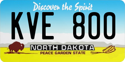 ND license plate KVE800