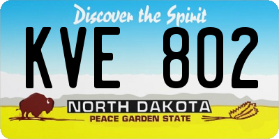 ND license plate KVE802