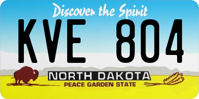 ND license plate KVE804