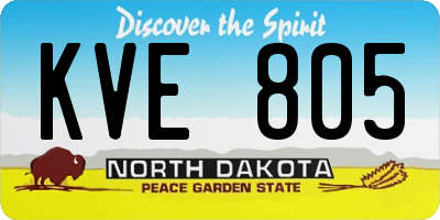 ND license plate KVE805