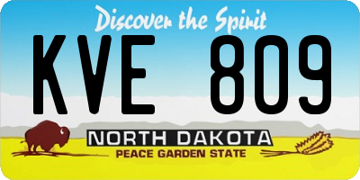 ND license plate KVE809