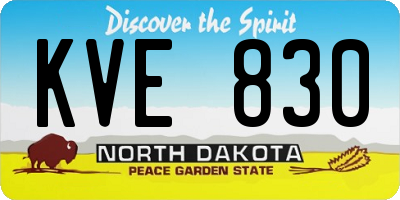ND license plate KVE830