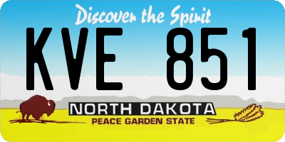 ND license plate KVE851