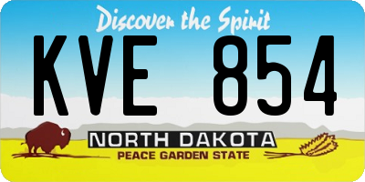 ND license plate KVE854