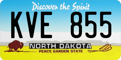 ND license plate KVE855