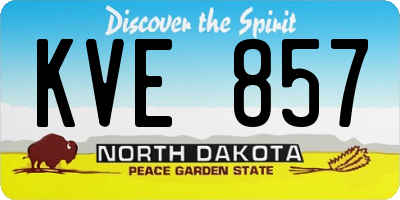 ND license plate KVE857
