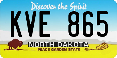 ND license plate KVE865
