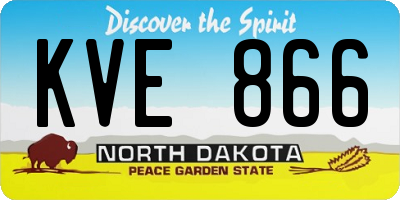 ND license plate KVE866