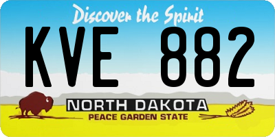ND license plate KVE882