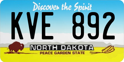 ND license plate KVE892