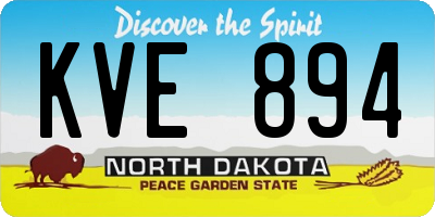 ND license plate KVE894
