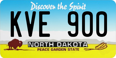 ND license plate KVE900