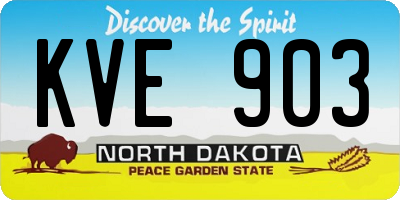 ND license plate KVE903