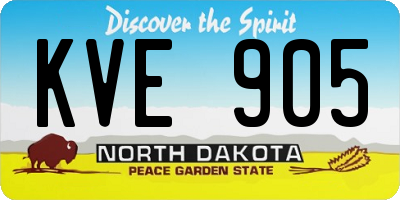 ND license plate KVE905