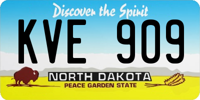 ND license plate KVE909
