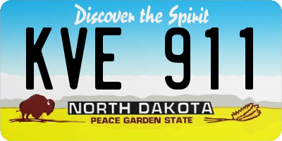 ND license plate KVE911