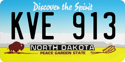 ND license plate KVE913