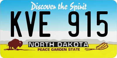 ND license plate KVE915