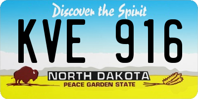 ND license plate KVE916