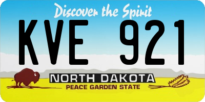 ND license plate KVE921