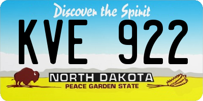 ND license plate KVE922