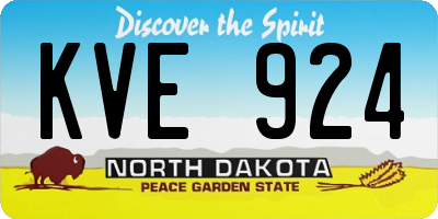 ND license plate KVE924
