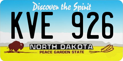ND license plate KVE926