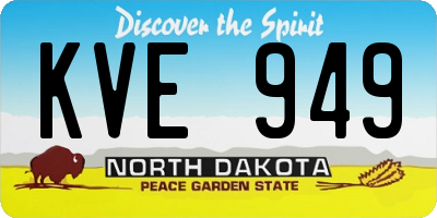 ND license plate KVE949