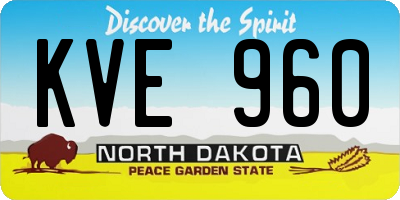 ND license plate KVE960