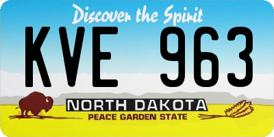 ND license plate KVE963