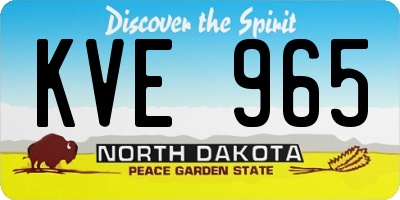 ND license plate KVE965