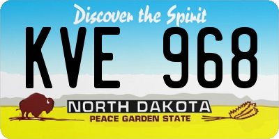ND license plate KVE968