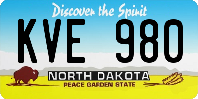 ND license plate KVE980