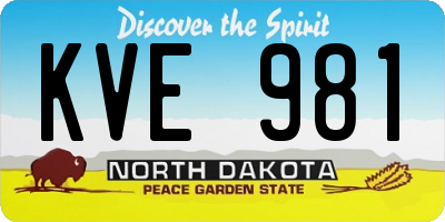 ND license plate KVE981