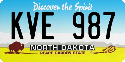 ND license plate KVE987