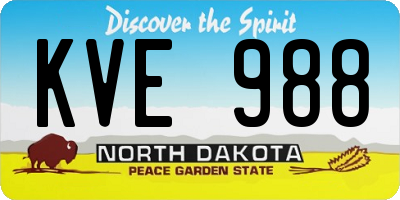ND license plate KVE988