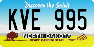 ND license plate KVE995