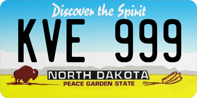 ND license plate KVE999