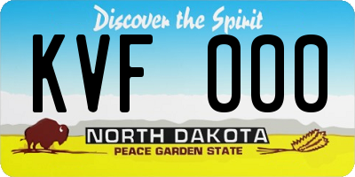 ND license plate KVF000