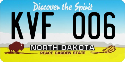 ND license plate KVF006