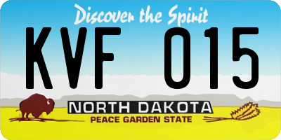 ND license plate KVF015