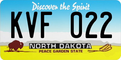 ND license plate KVF022