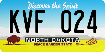 ND license plate KVF024
