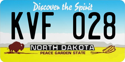 ND license plate KVF028