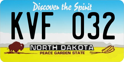 ND license plate KVF032
