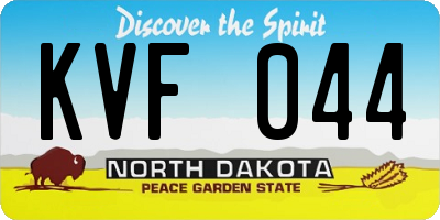 ND license plate KVF044