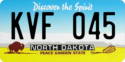 ND license plate KVF045